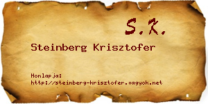 Steinberg Krisztofer névjegykártya